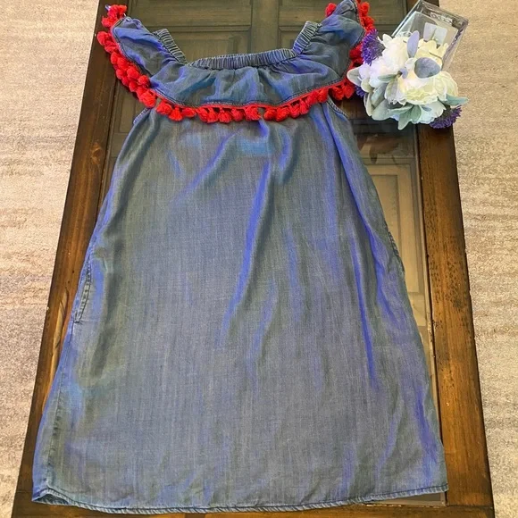 white christmas dresses Denim Sleeveless Dress S main image 1